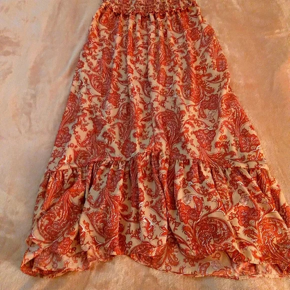 Express Size XXS Printed Paisley Midi Halter Dress - Picture 3 of 10